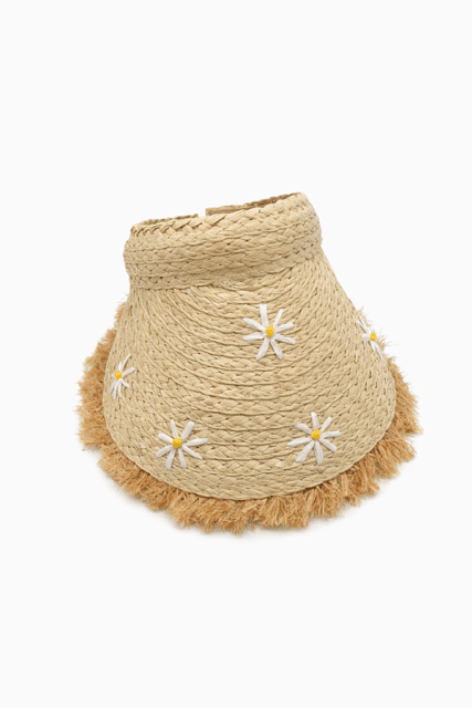 Lettuce Daisy Trim Straw Sun Visor