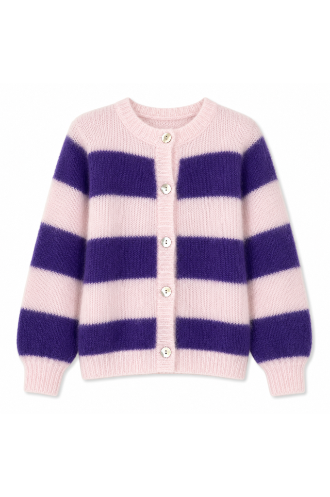 TWNS Timea Baby Pink Ultra Violet Cardigan