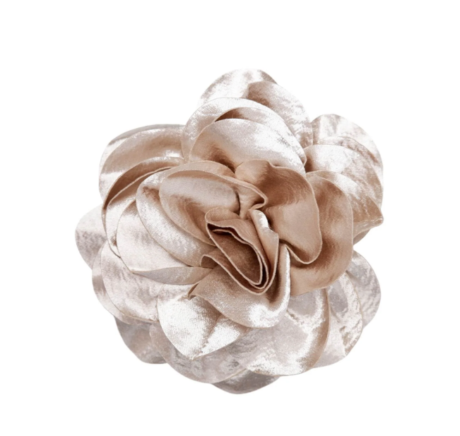 Black Colour SAGE big flower 2-in-1 brooch – Champagne