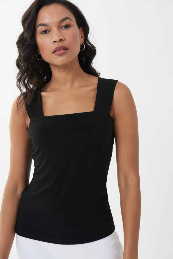 Classic Square Neck Cami Black