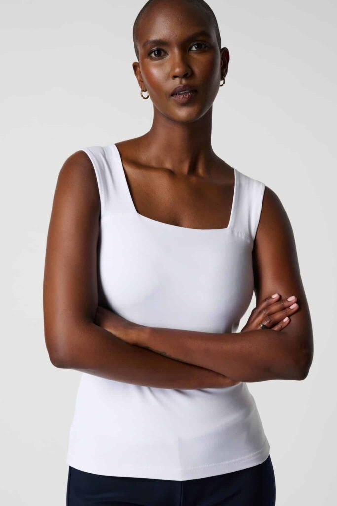 Classic Square Neck Cami White
