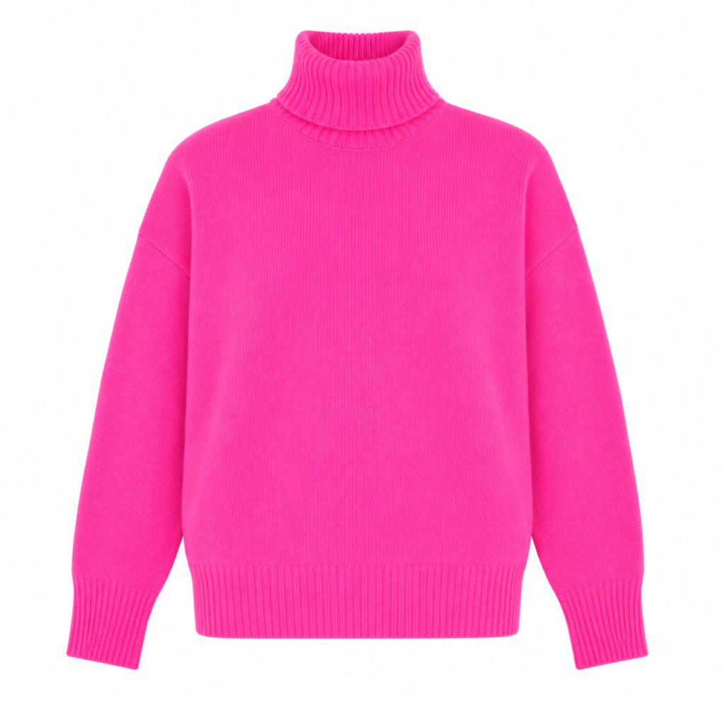 TWNS Greeley Long-sleeved turtleneck jumper – Neon Pink