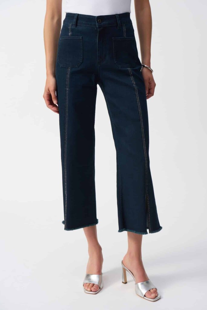 Joseph Ribkoff Claudia | Culotte Jeans With Embellished Front Seam
