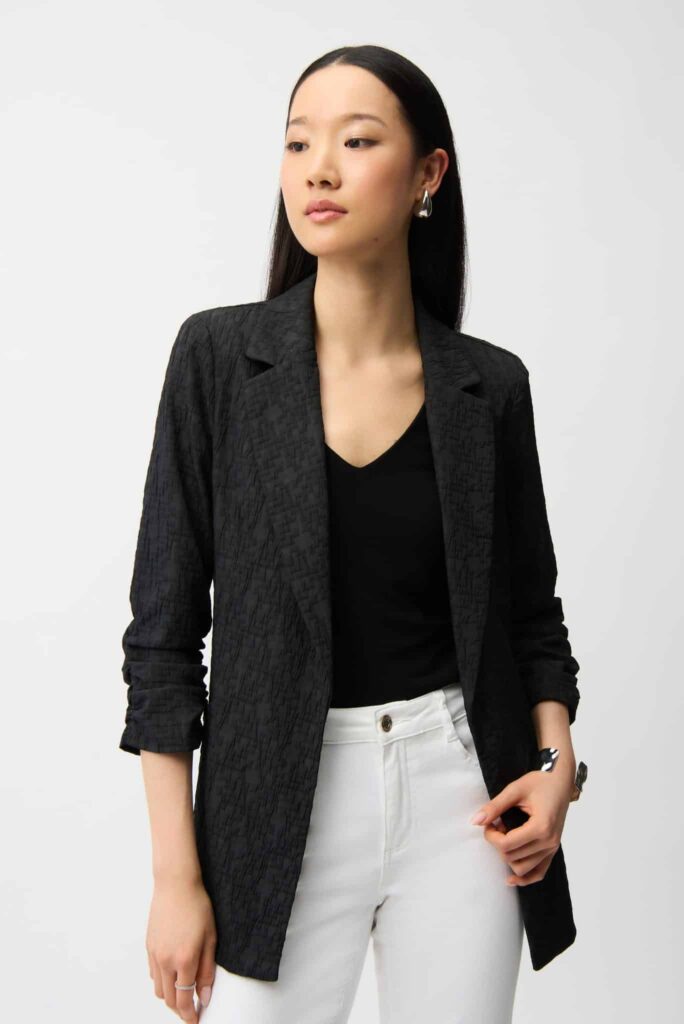 Joseph Ribkoff Woven Jacquard Texture Boxy Blazer