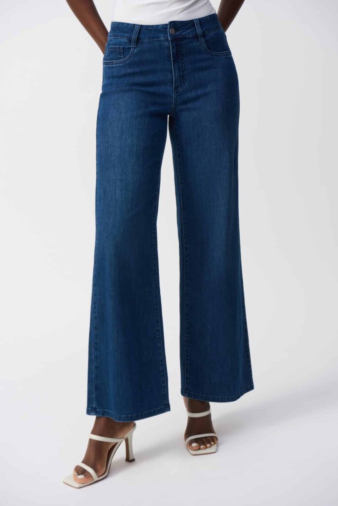 JOSEPH RIBKOFF Goldie Classic Wide-Leg Stretch Jeans