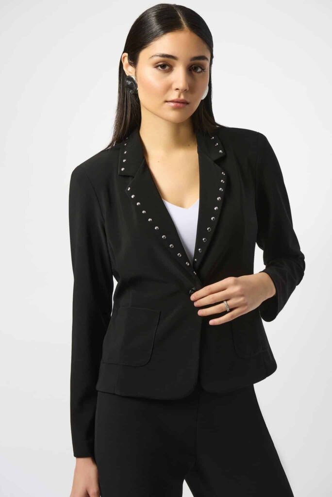 Joseph Ribkoff Silky Knit Fitted Blazer With Studs