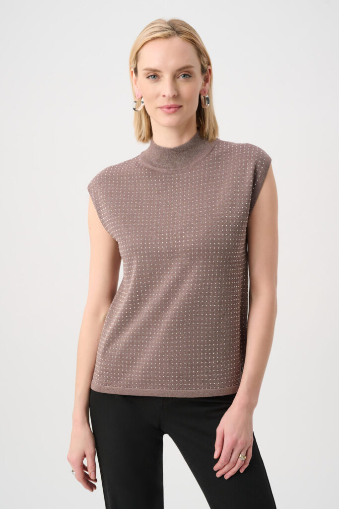 Joseph Ribkoff Knit Sleeveless Pullover with Iron-On Detail