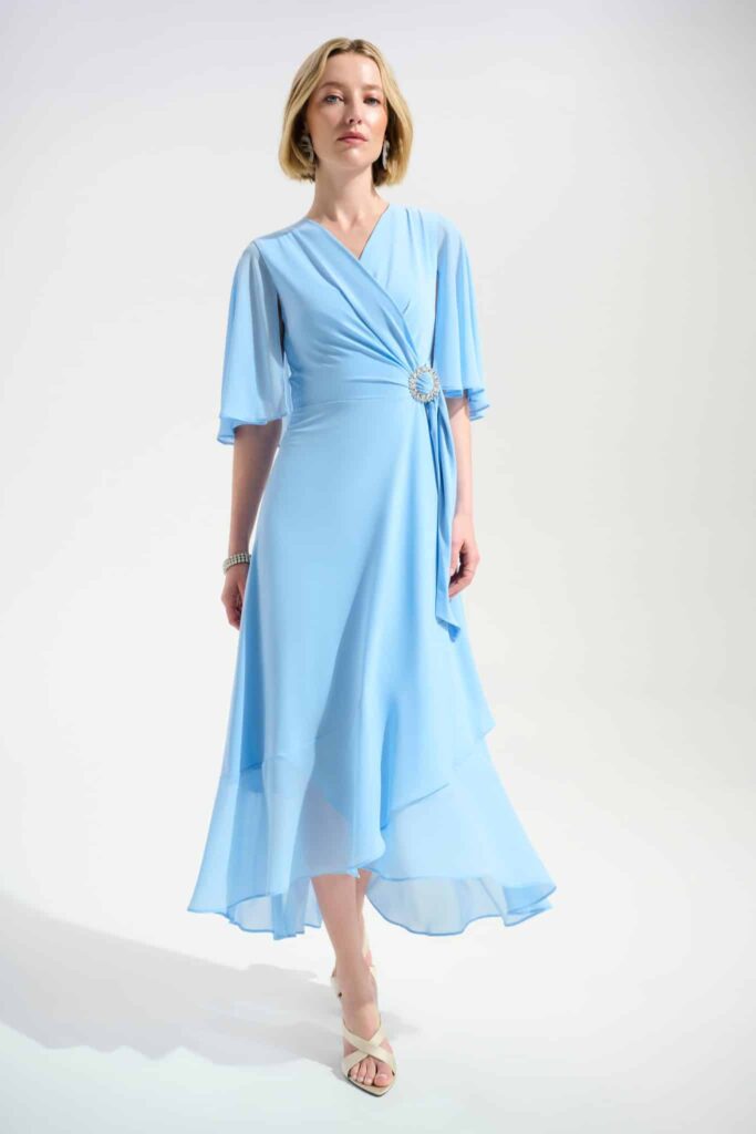 Joseph Ribkoff SIGNATURE SILKY FLOWY WRAP DRESS