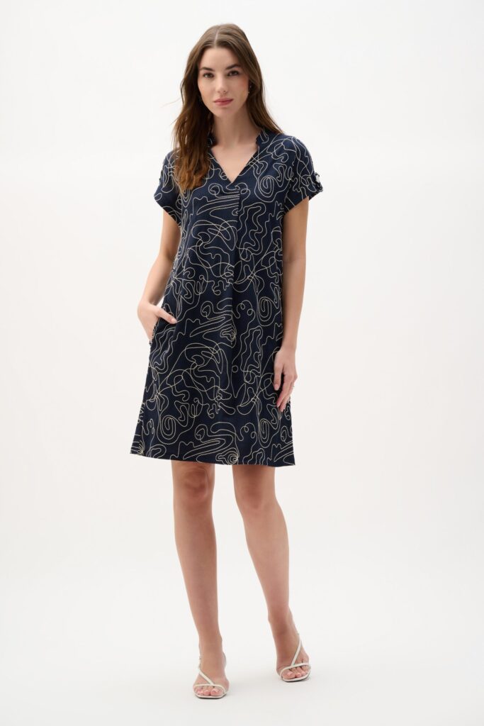Joseph Ribkoff Novelty Abstract Print Trapeze Dress