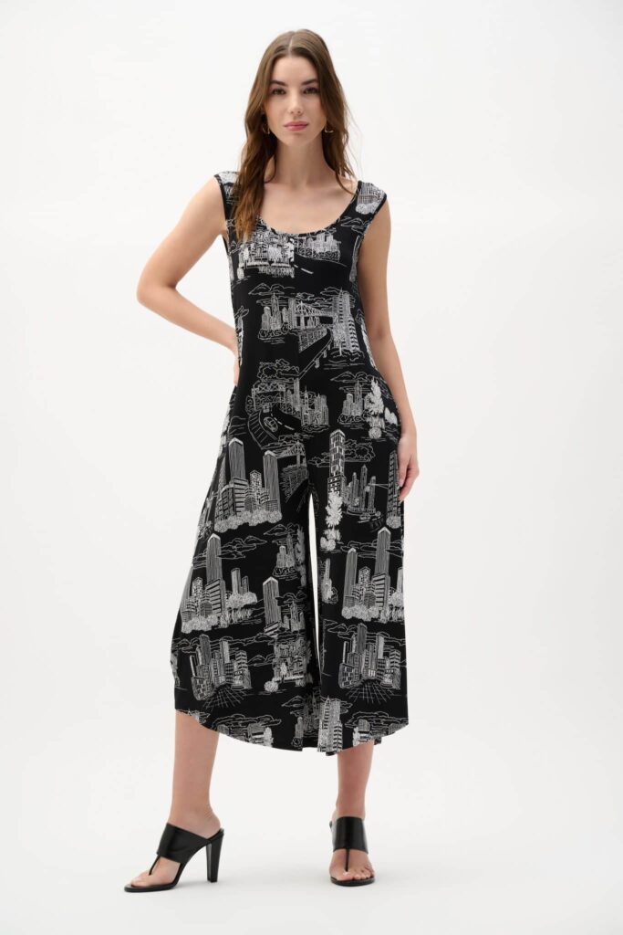 Joseph Ribkoff Conversational Print Culotte Jumpsuit