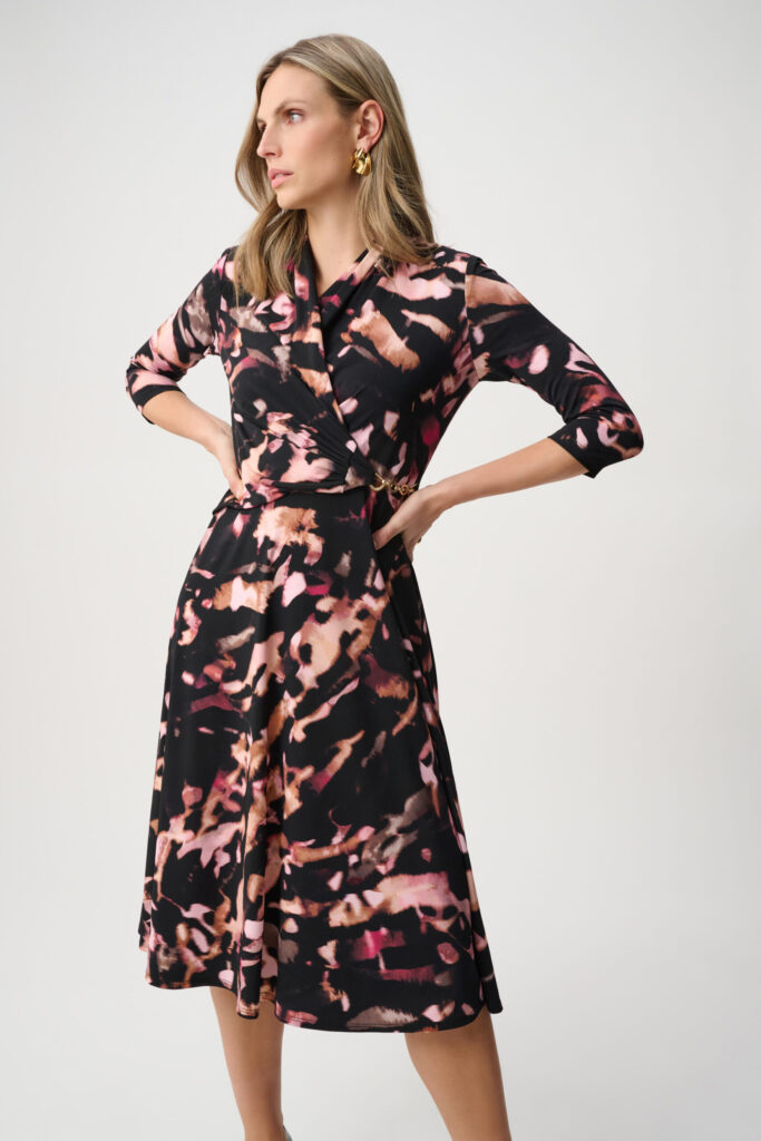 Joseph Ribkoff Printed Silky Knit Fit And Flare Dress