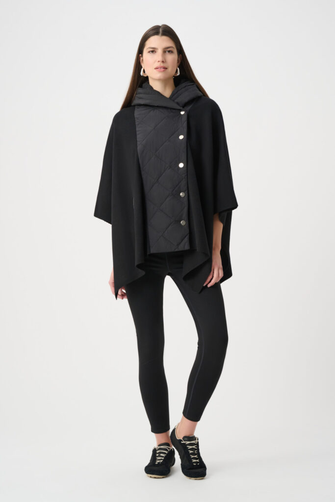 Joseph Ribkoff Sweater Knit Quilted Poncho Jacket