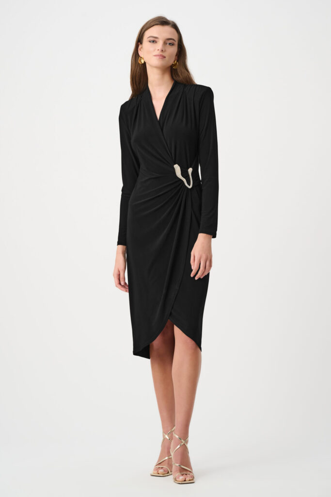 Joseph Ribkoff Signature | Silky Knit Sheath Wrap Dress
