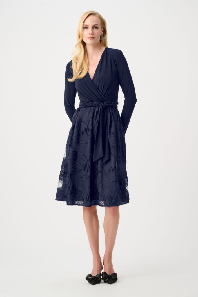 Joseph Ribkoff Signature | Silky Knit and Novelty Fit and Flare Dress