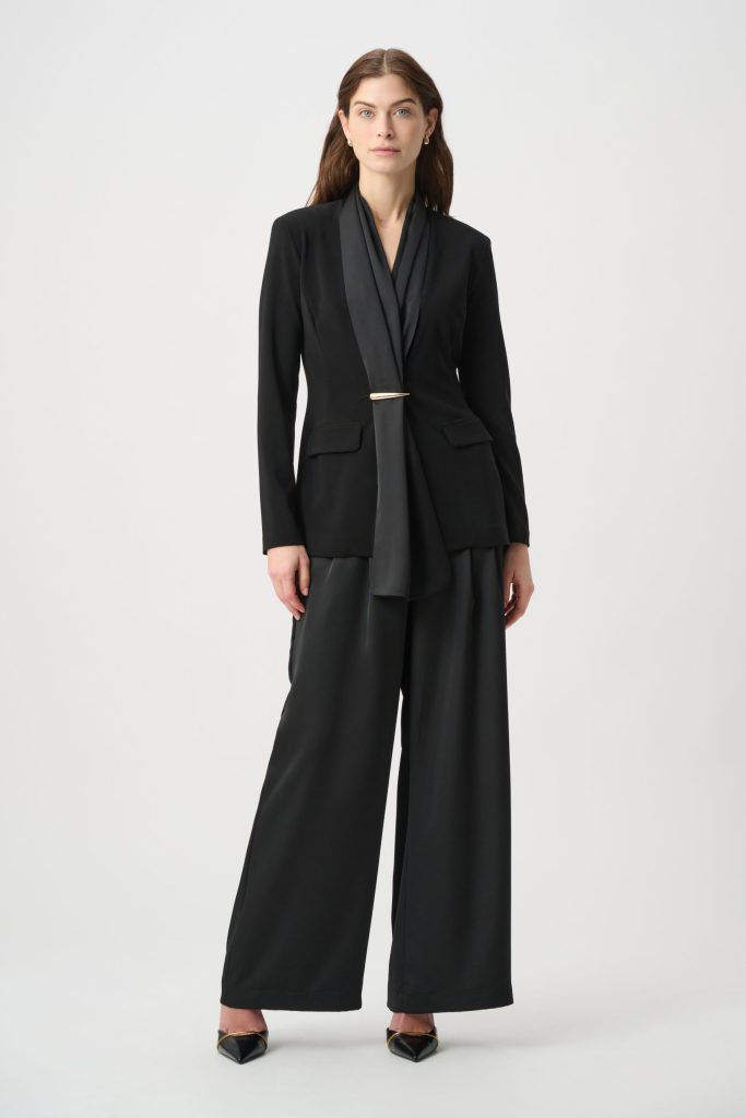 Joseph Ribkoff Recycled Satin Wide-Leg Pants