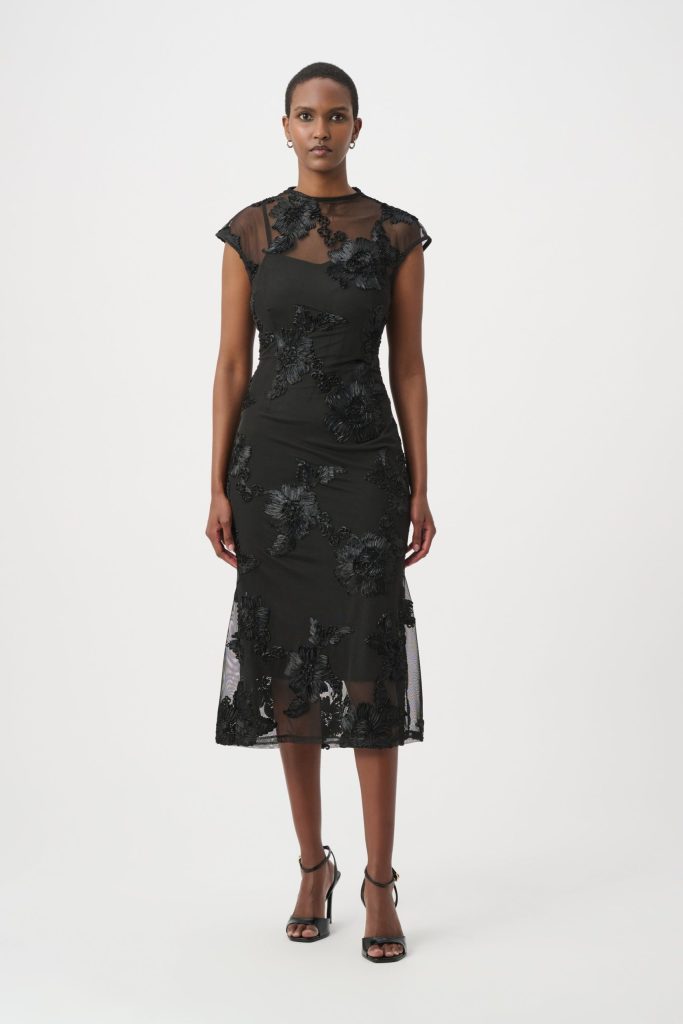 Joseph Ribkoff Embellished Trumpet Dress