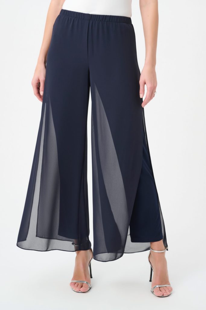 Joseph Ribkoff Signature | Chiffon Wide-Leg Pull-On Pants