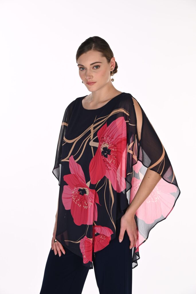Frank Lyman Woven Top – Midnight/Pink