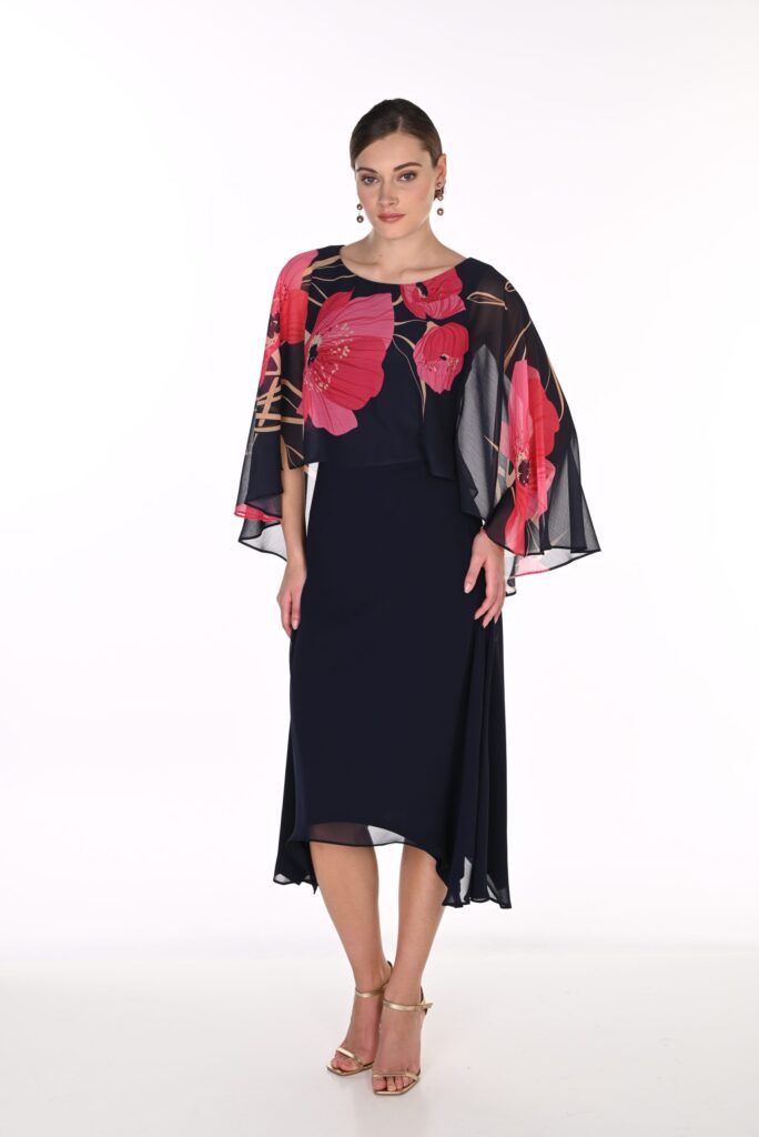 Frank Lyman Floral  Dress – Midnight/Pink
