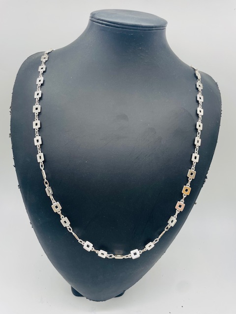 ENVY Long Square Necklace- Silver