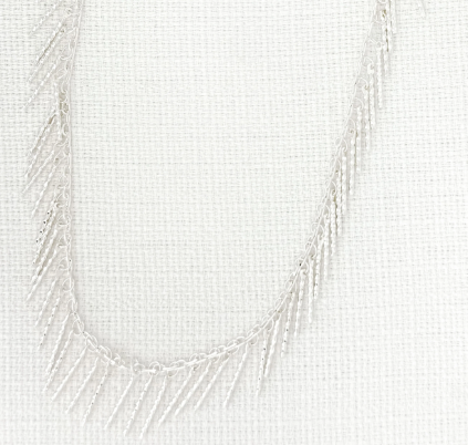 ENVY Fringe Detail Necklace- Silver