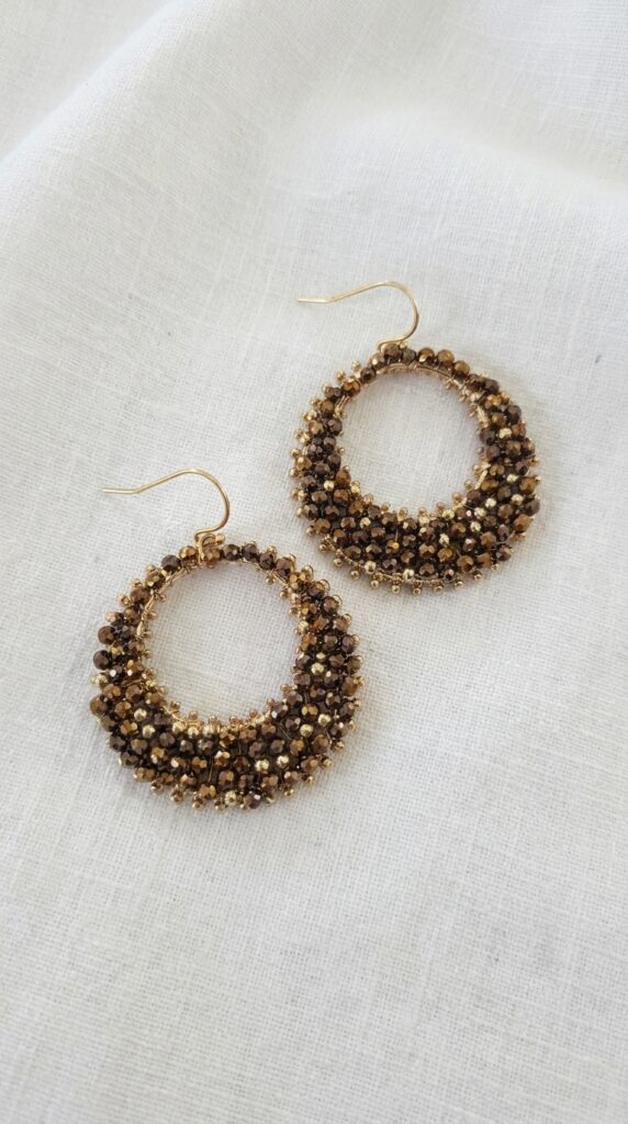 Envy Bronze Beaded Hoop Earrings