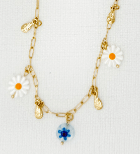 Envy Daisy Charm Necklace