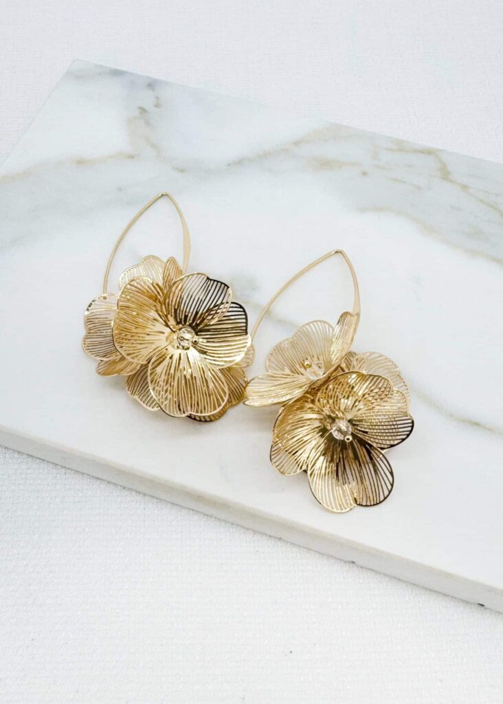 Envy Gold Floral Drop Earrings