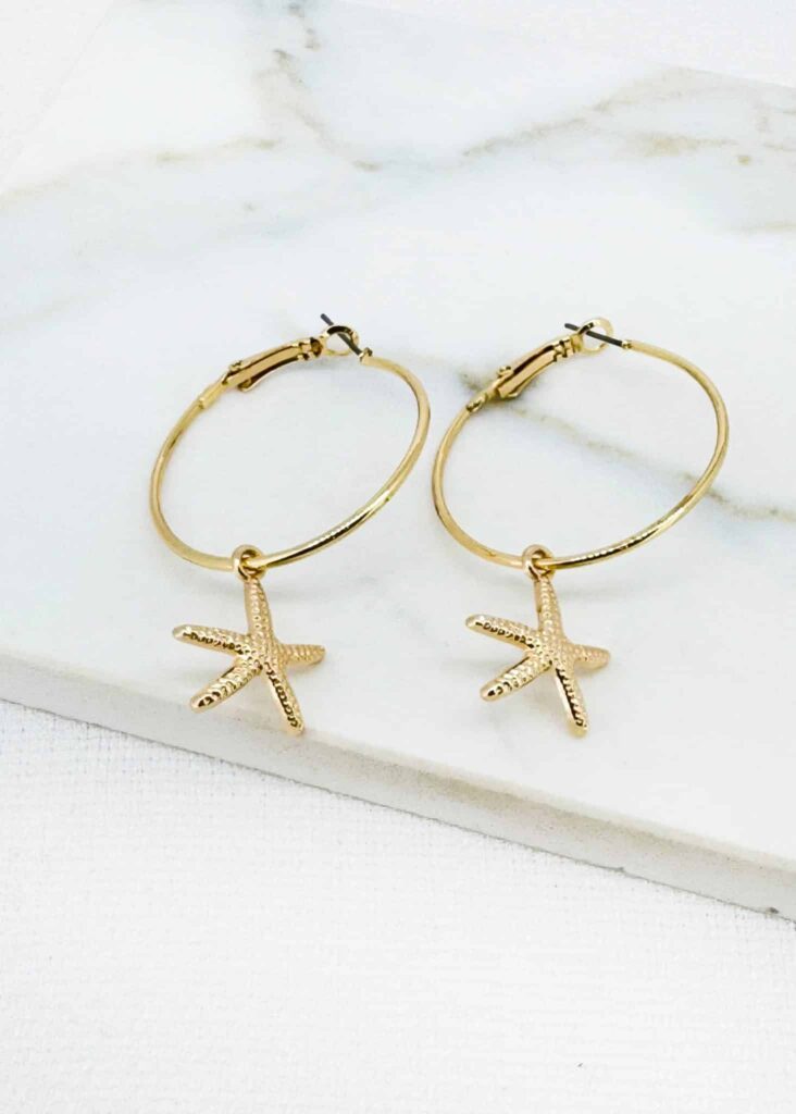 Envy Gold Starfish Hoop Earrings