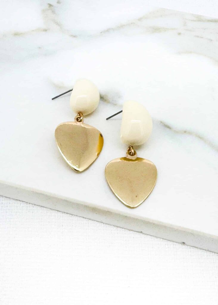 Envy Ivory & Gold Drop Earrings