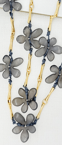 Envy Blue Floral Link Necklace