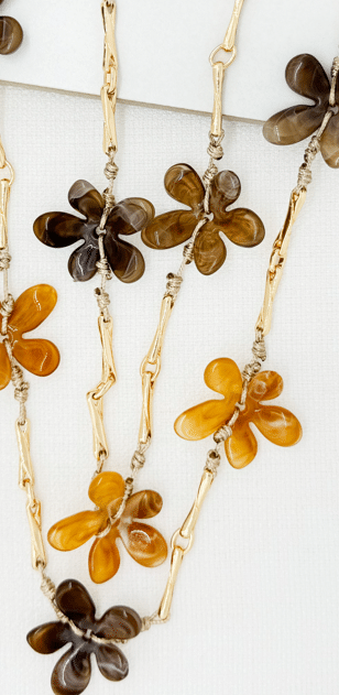 Envy Brown Floral Link Necklace