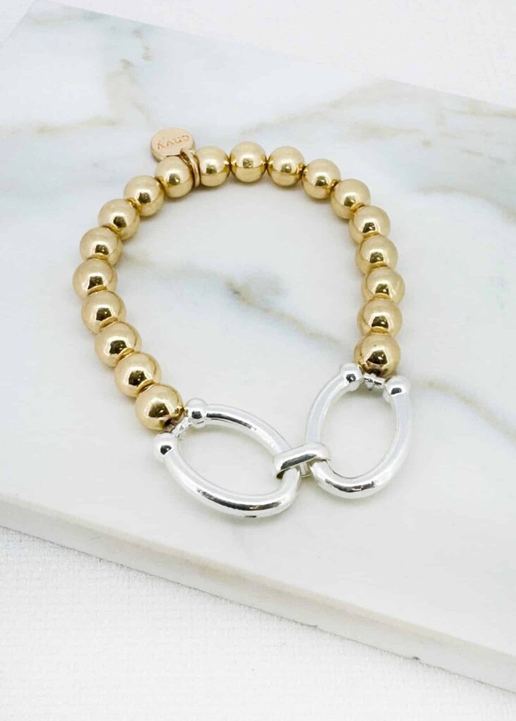 Envy Gold & Silver Link Beaded Bracelet
