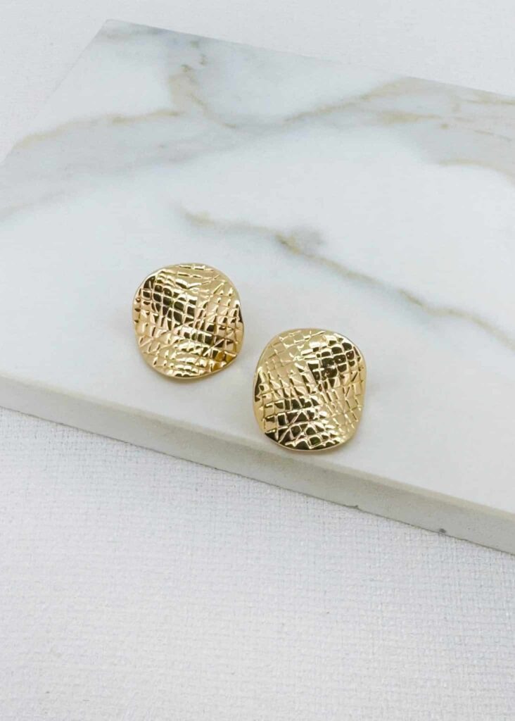 Envy Textured Gold Stud Earrings