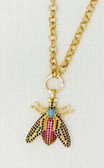 Envy Bee Necklace – Gold-Tone Enamel Pendant