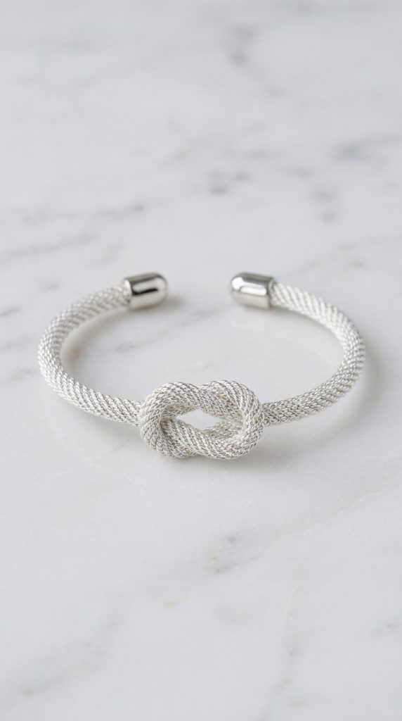 Envy Silver Knot Cuff Bracelet
