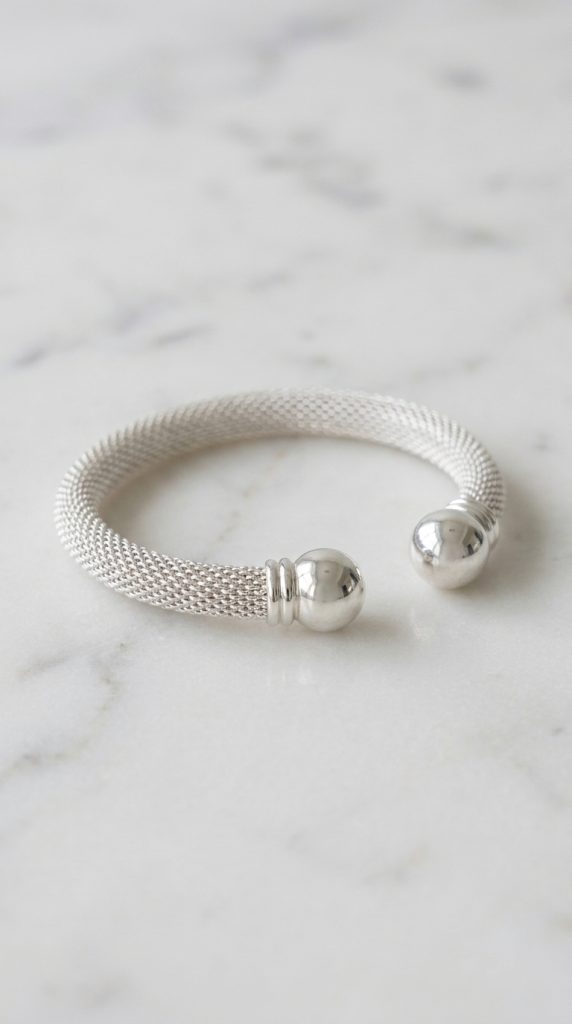 Envy Silver Textured Open Cuff Bracelet
