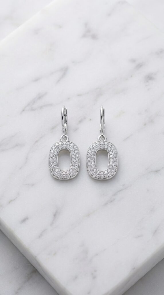 Envy Silver Crystal Geo Drop Earrings