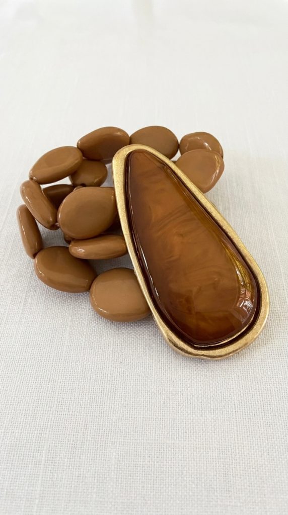 Envy Brown & Gold Statement Bracelet