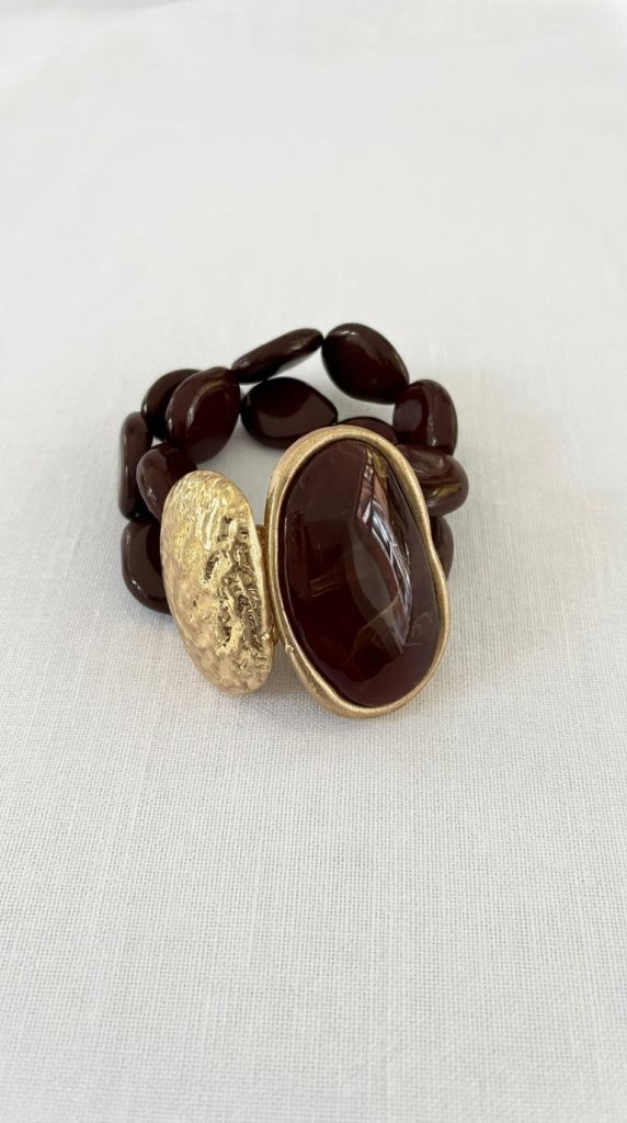 Envy Brown & Gold Statement Bracelet