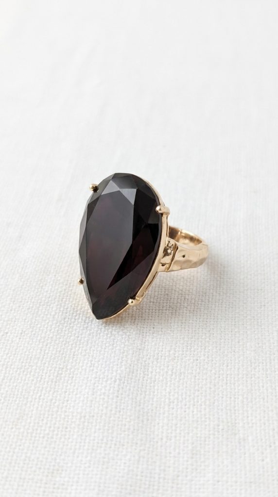 Envy Black Red Teardrop Statement Ring