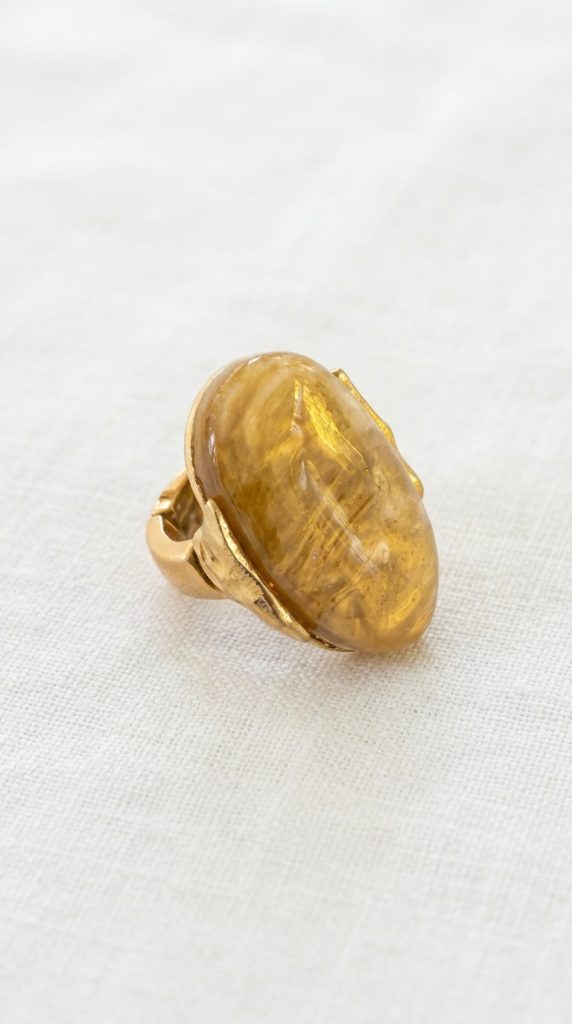 Envy Golden Amber Statement Ring