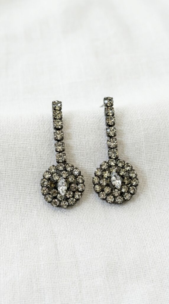 Envy Smoky Crystal Vintage Drop Earrings