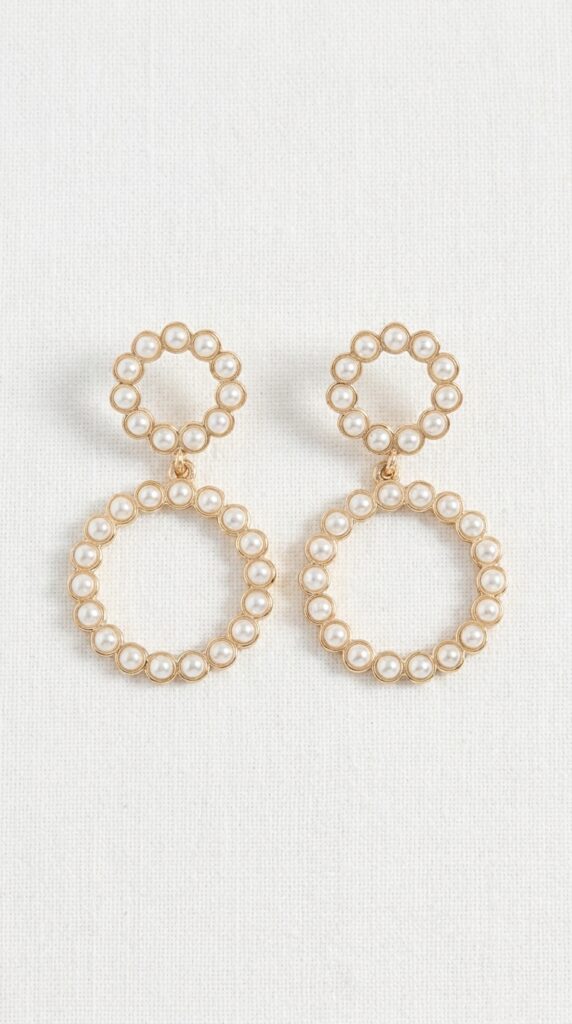 Envy Pearl Double Circle Drop Earrings