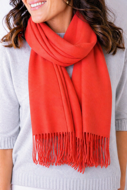 Tilley & Grace Cashmere-Mix Pashmina In Saffron