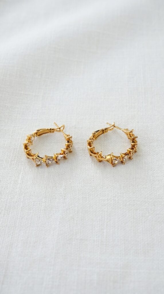 Envy Gold Crystal Star Hoop Earrings