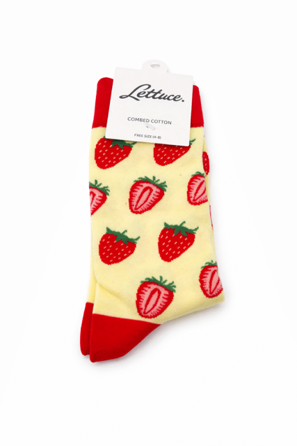 Cream & Red Strawberry Socks