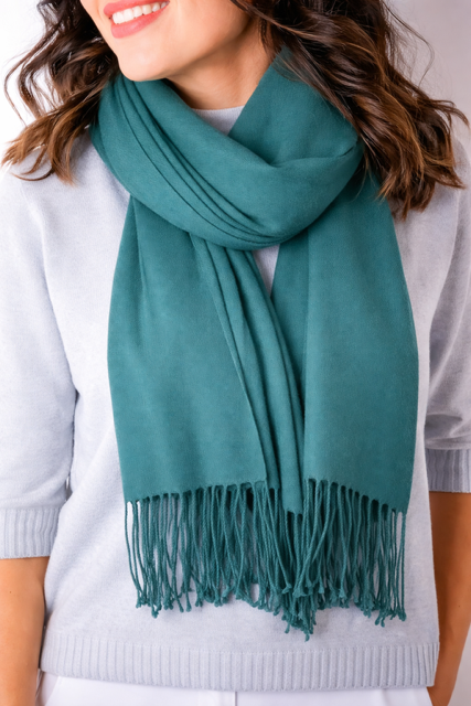Tilley & Grace Cashmere-Mix Pashmina In Forest Green