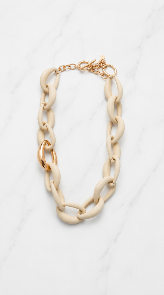 Envy Cream & Gold Chunky Link Necklace