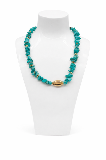 Love Rocks Turquoise Shell Statement Necklace